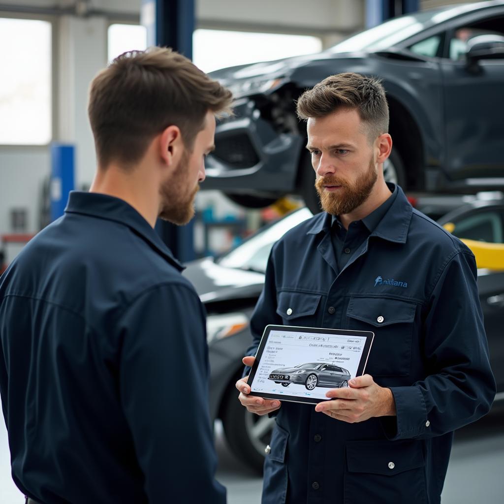 service-advisor-explaining-car-damage-and-repair-plan-to-customer