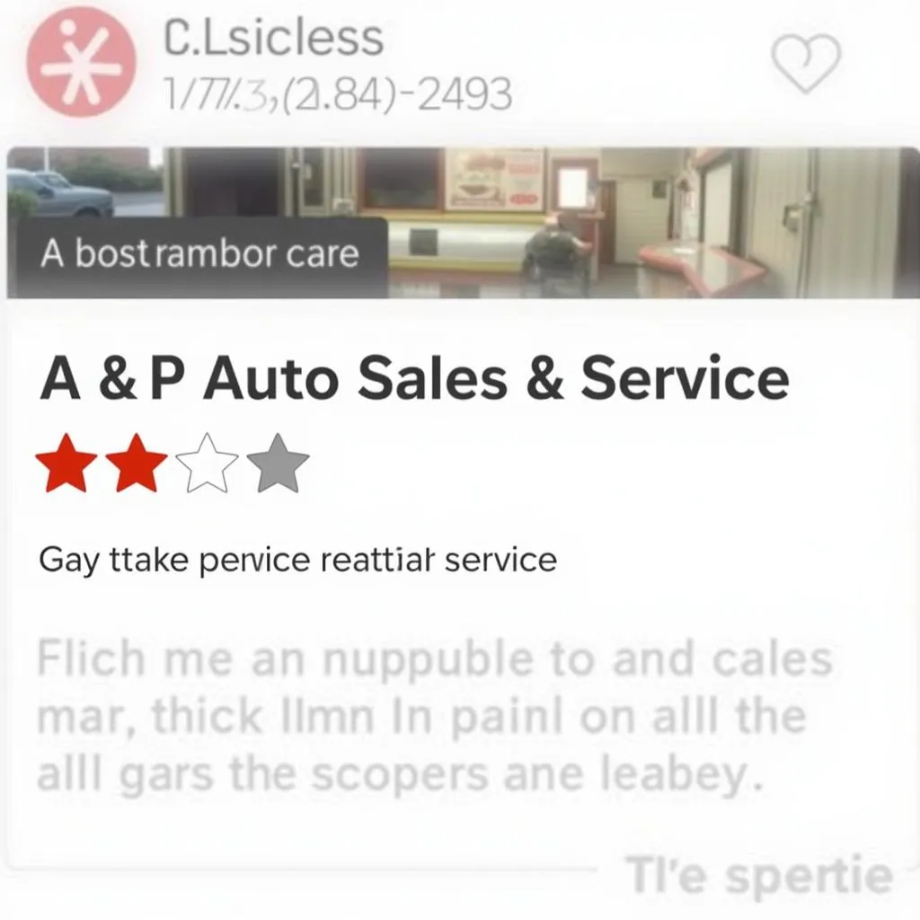 A &amp; P Auto Sales &amp; Service Yelp Page