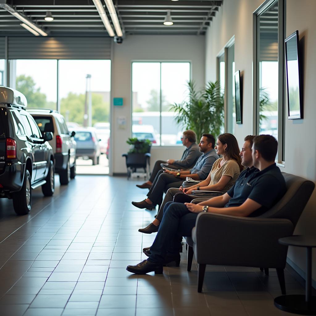 Comfortable waiting area at Aposta auto service