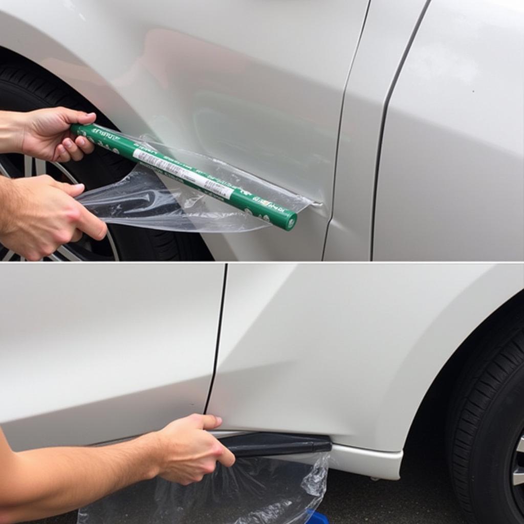 Applying Protective Film to Car Molding