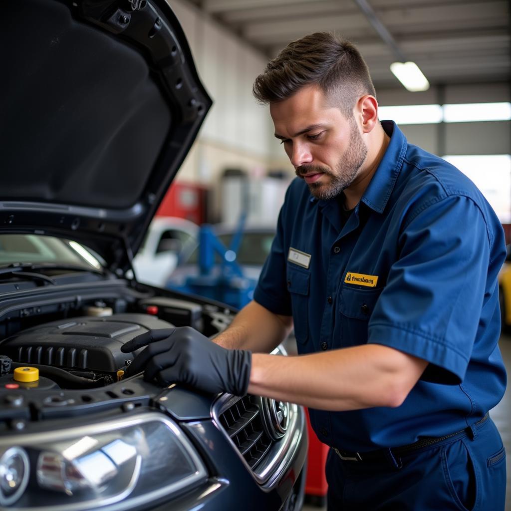 Experienced Automotive Technician at Work