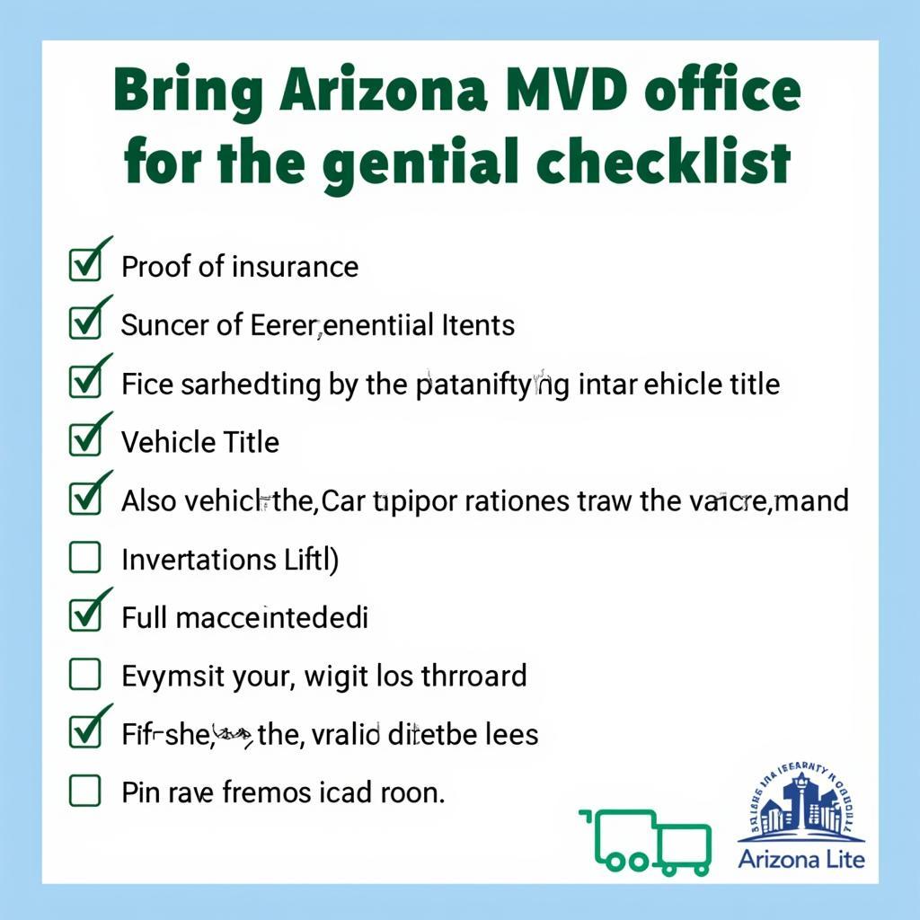 Arizona MVD Office Visit Checklist