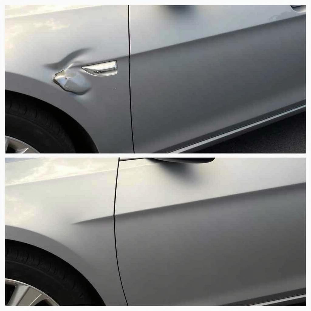 Impressive Before-and-After Photos of a Car Dent Repair