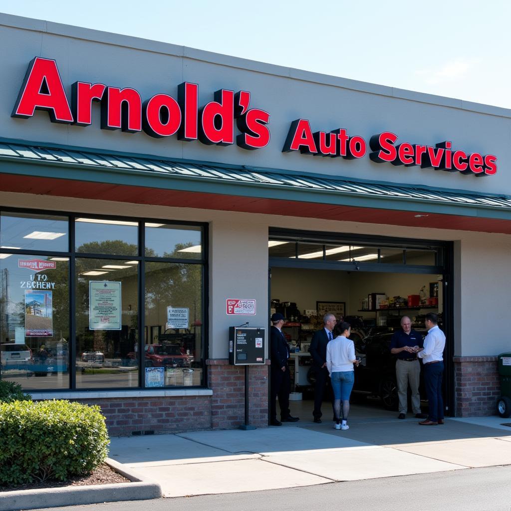 Modern and welcoming auto service shop front with clearly visible signage