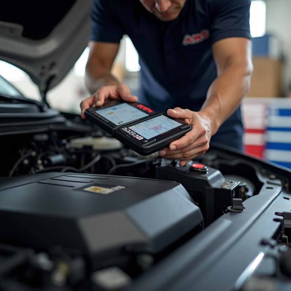 Certified auto mechanic inspecting a vehicle in Cheyenne, WI