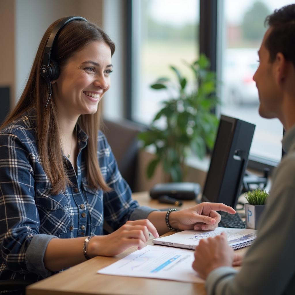 Arvest Bank Customer Service Representative Assisting Customer