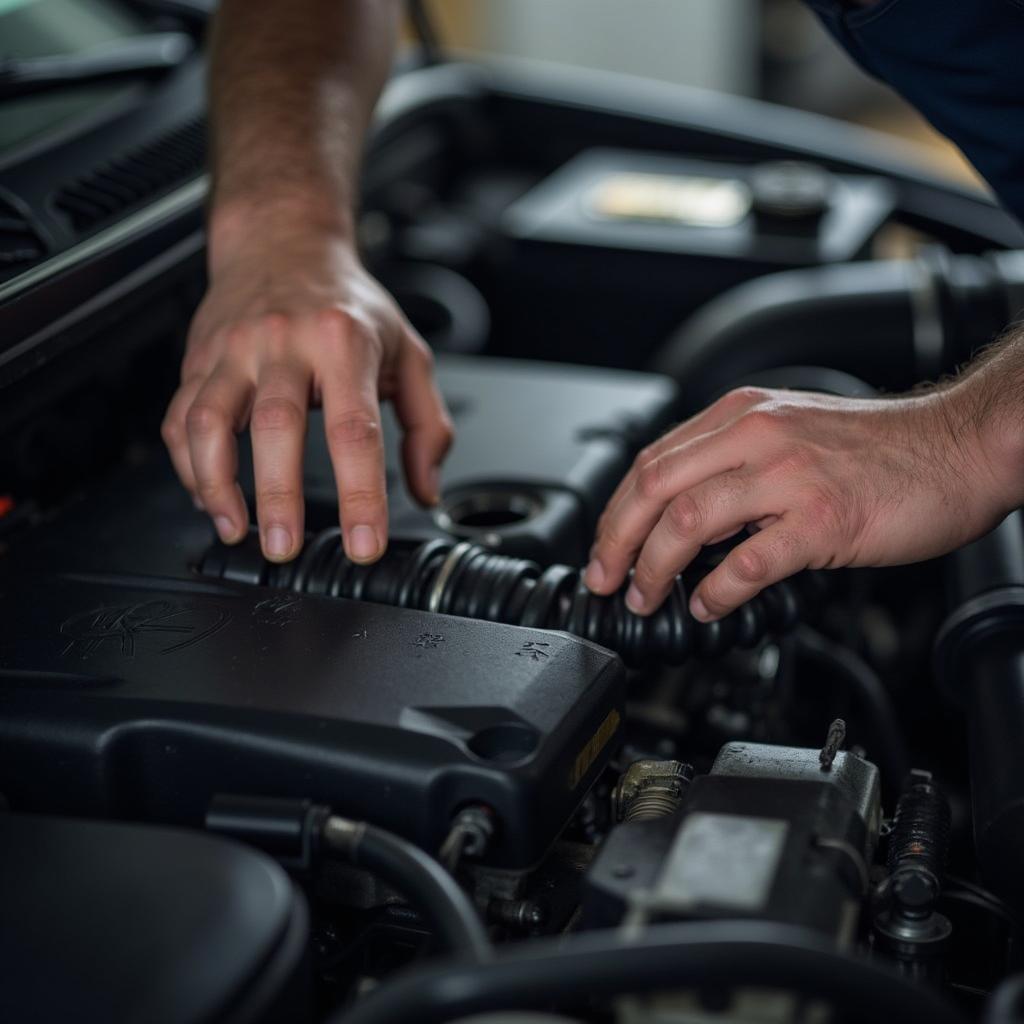 ASE Certified Mechanic working under the hood of a car in Turnersville