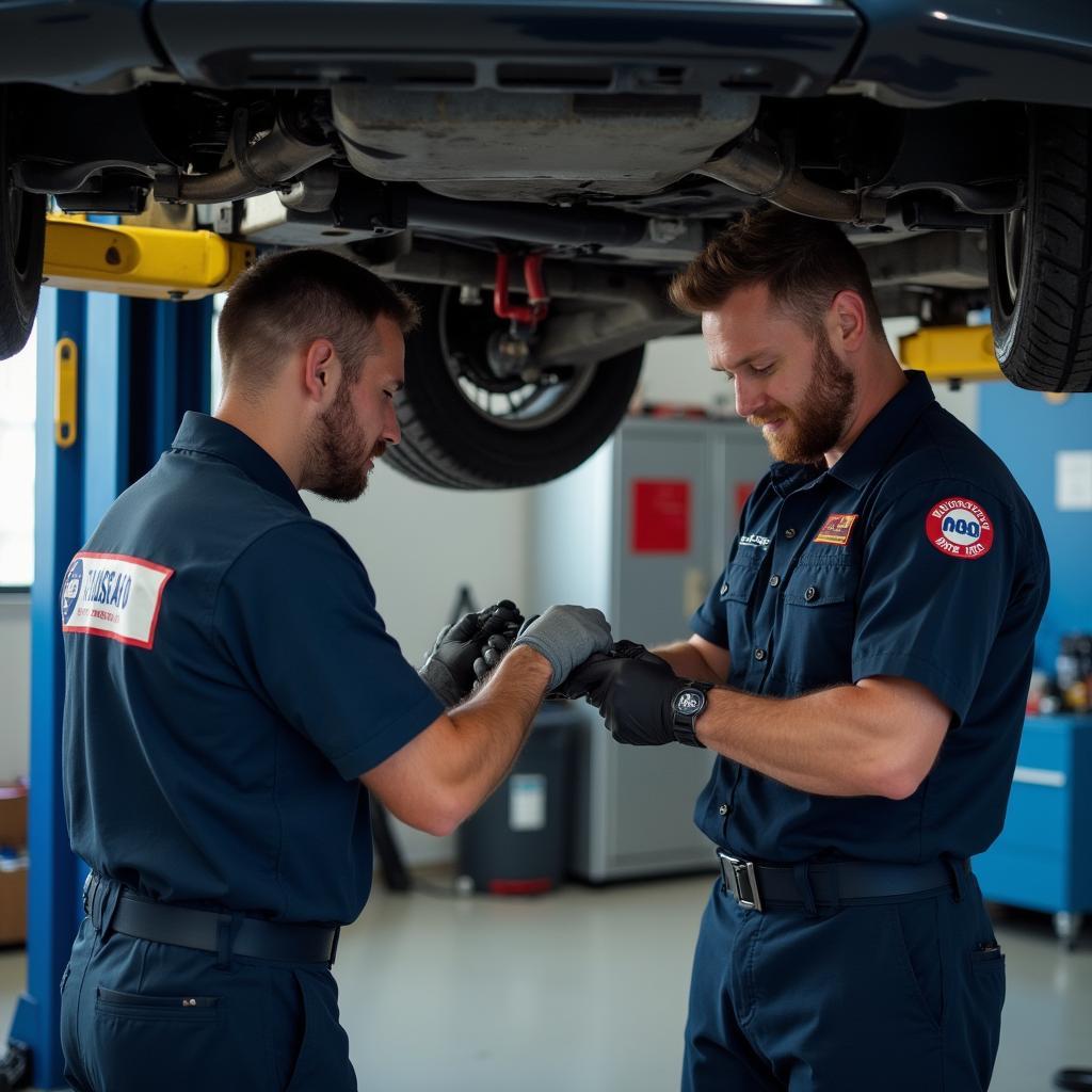  ASE-certified mechanics working on a car in Campbell, CA