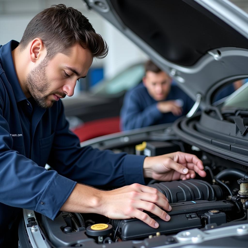 ASE Certified Technician Performing Reeds Auto Service