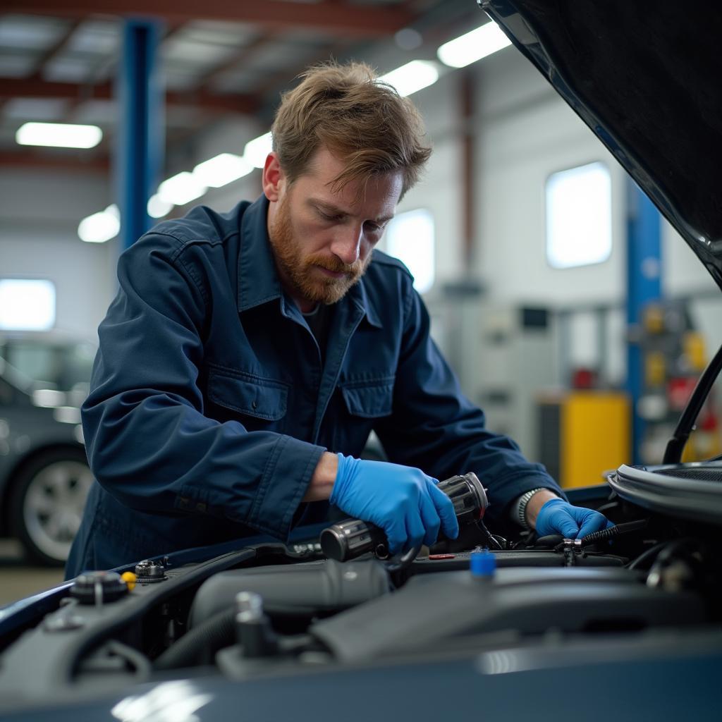 Askøy Auto Service Technician Working