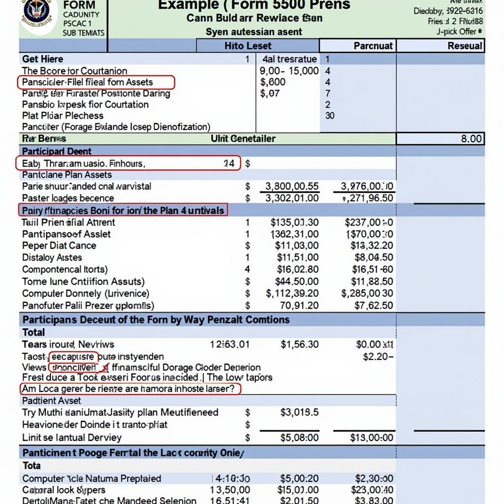 Aspire Financial Services Auto Plan Form 5500 Example