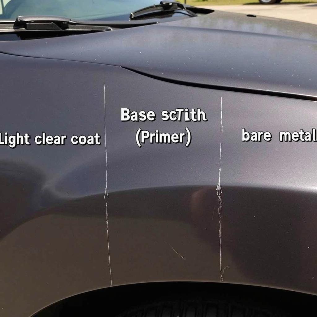 Assessing car paint scratch depth