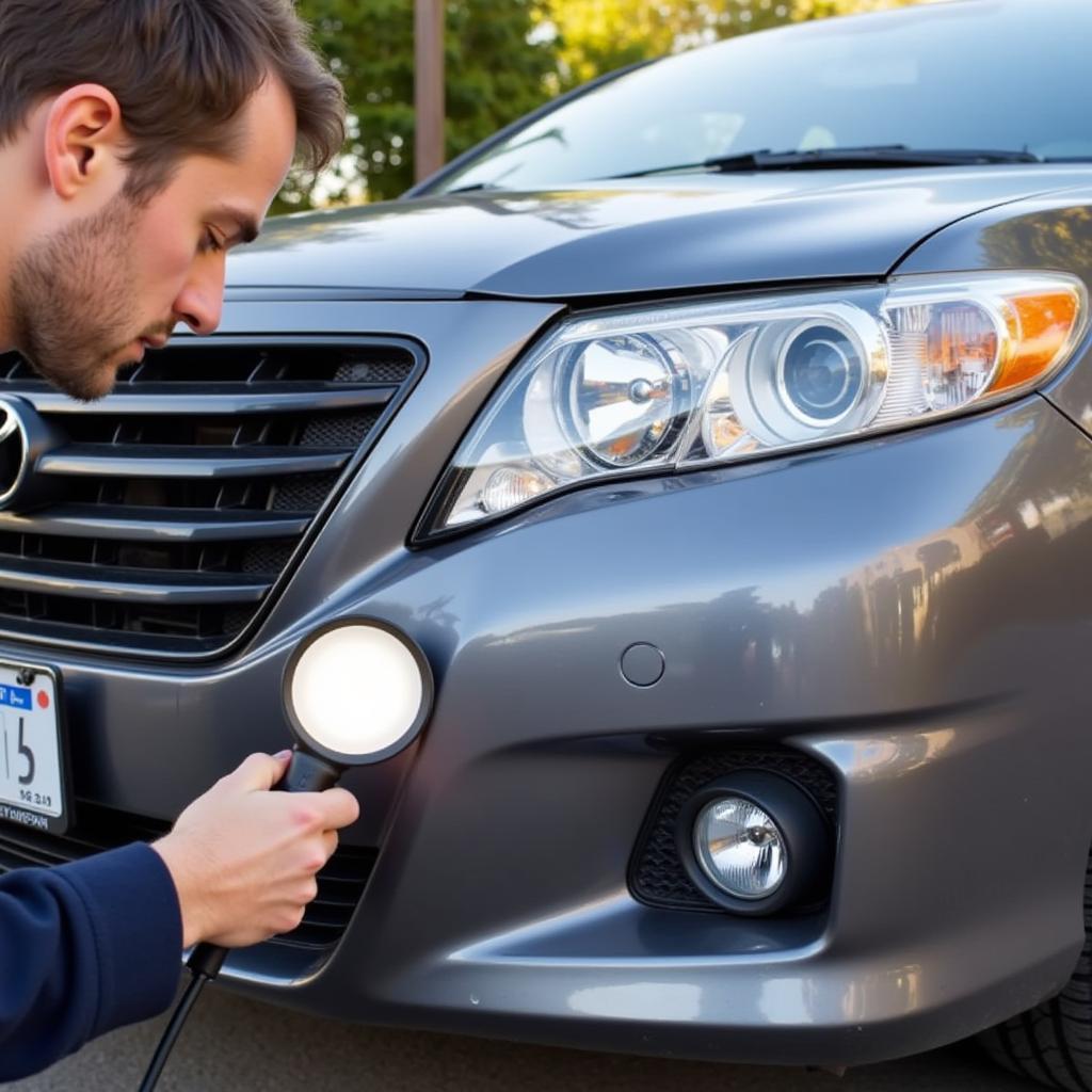 Assessing front bumper damage for DIY repair