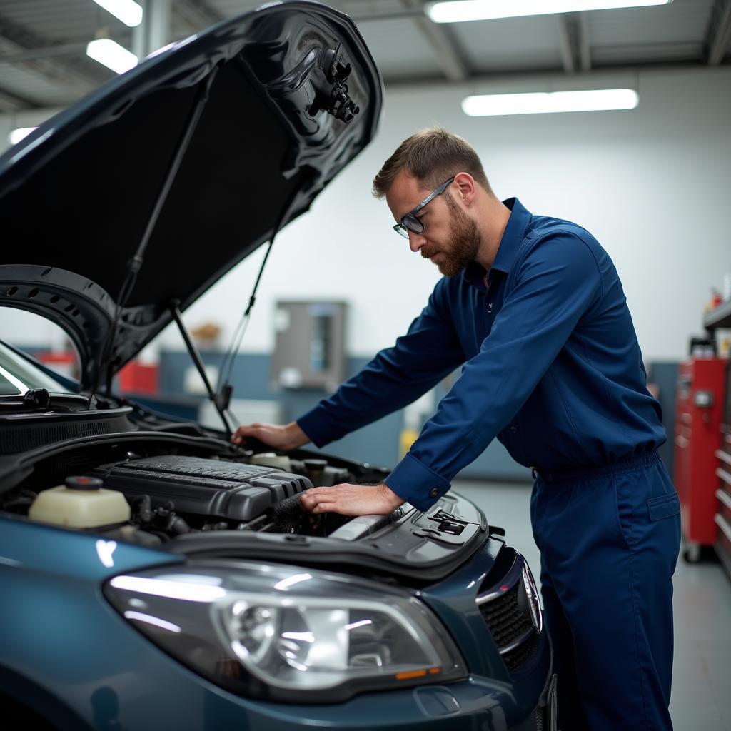 Car getting an auto tune up service in Atlanta