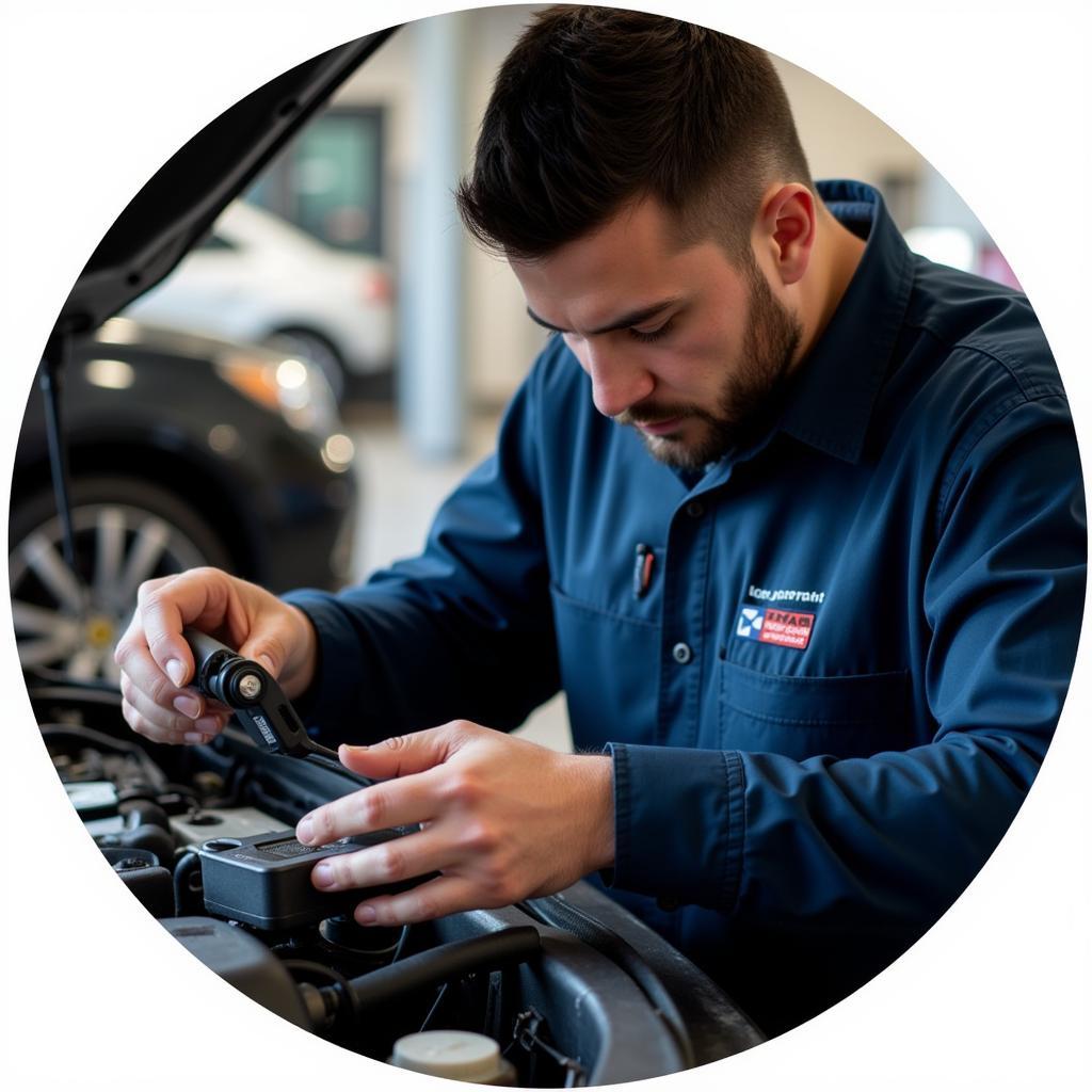 Atlanta Mechanic Inspecting Vehicle