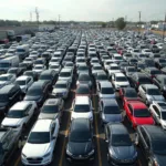 Cars Lined Up for Auction