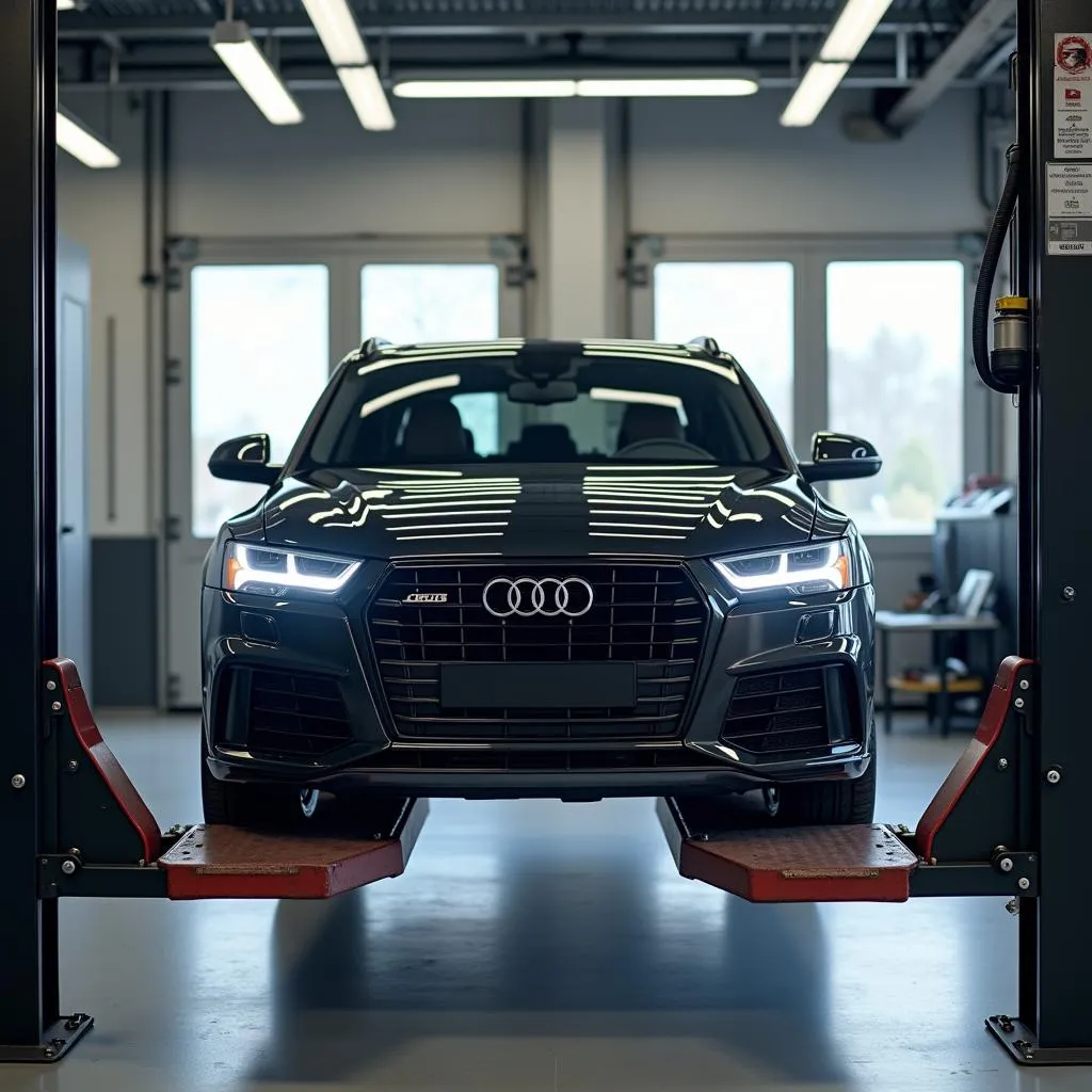 Audi Car on Lift for Service