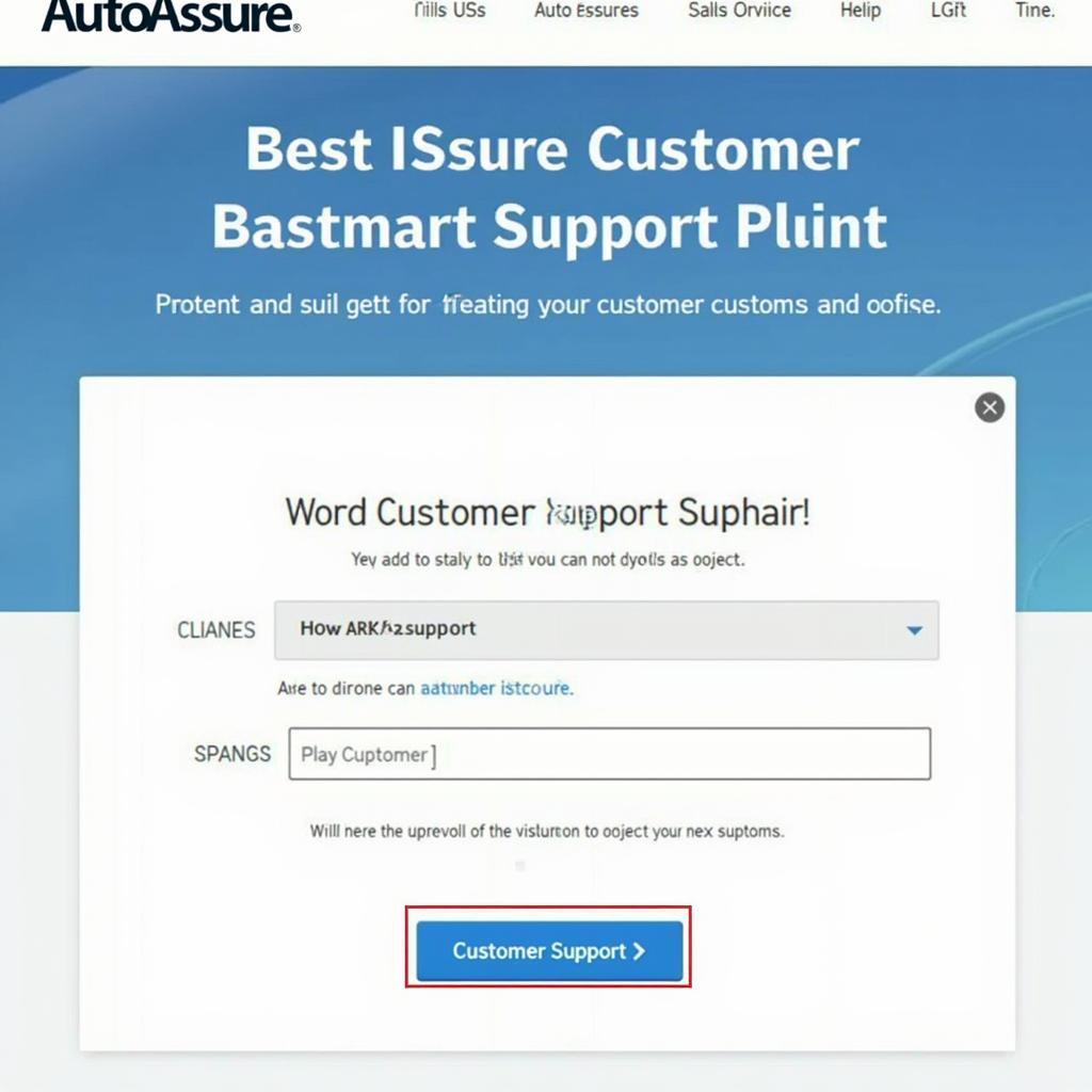 Navigating to the Customer Support Section of Auto Assure Website