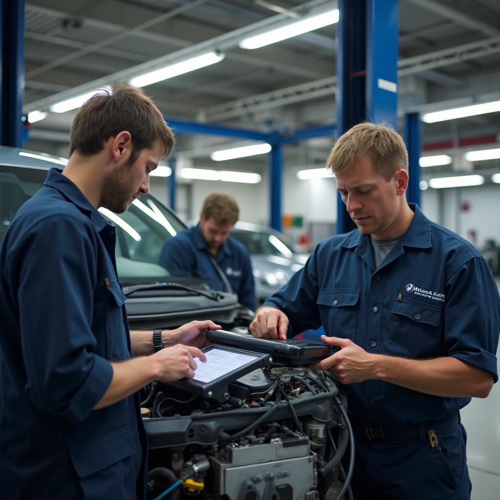 Skilled Technicians Working at an Auto Atlantic Service Centre