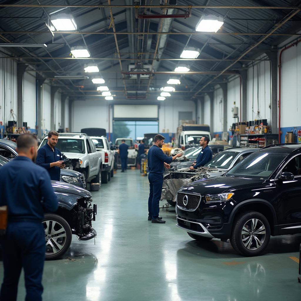 Auto Body Repair Shop in Action