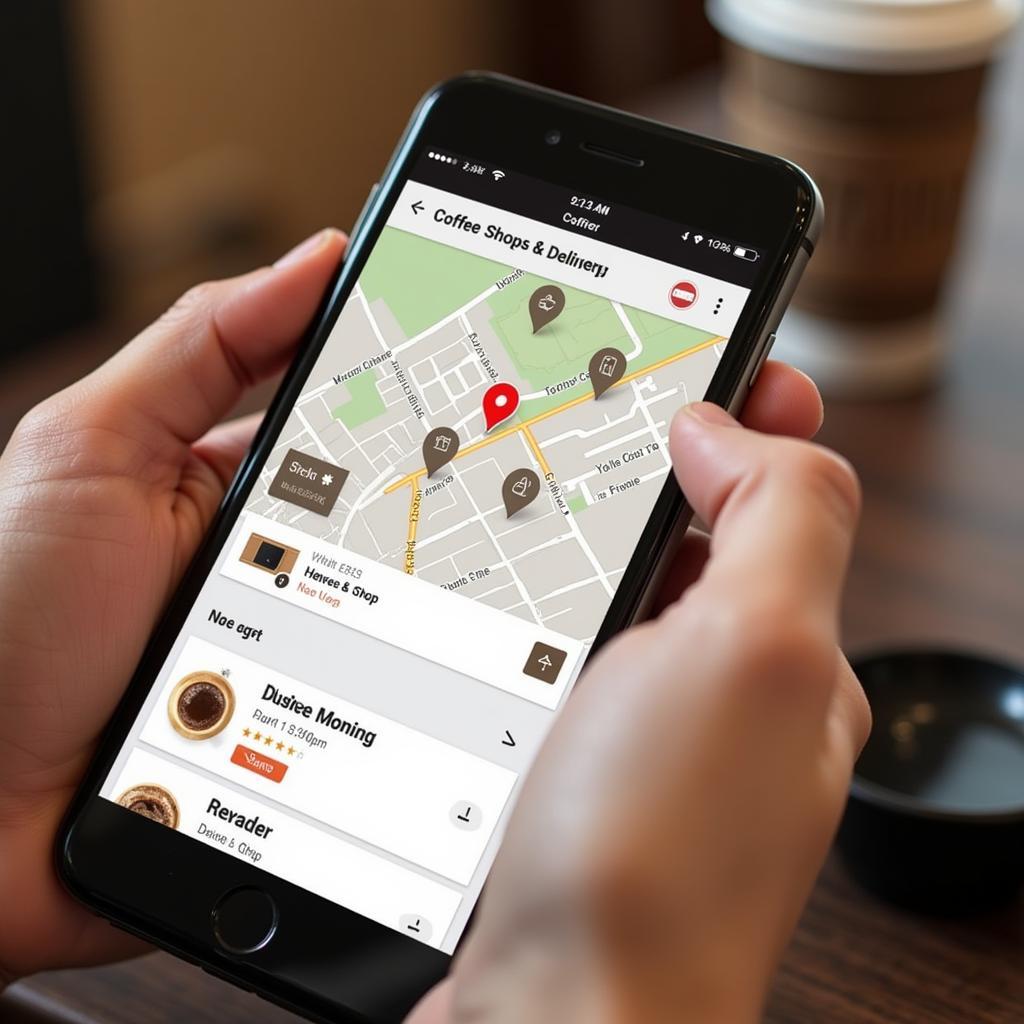 Smartphone app for auto coffee delivery