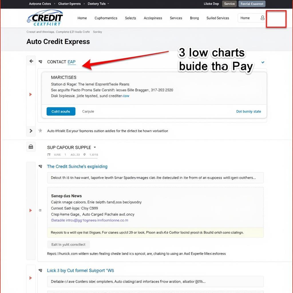 Locating the Customer Service Section on the Auto Credit Express Website