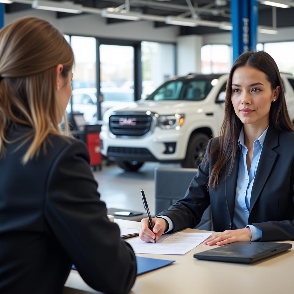 Auto Dealership Service Manager at Work