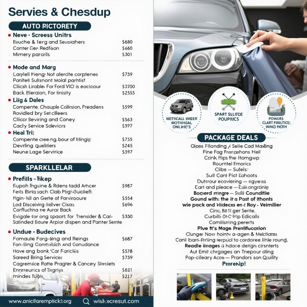 Professional Auto Detailing Service Menu