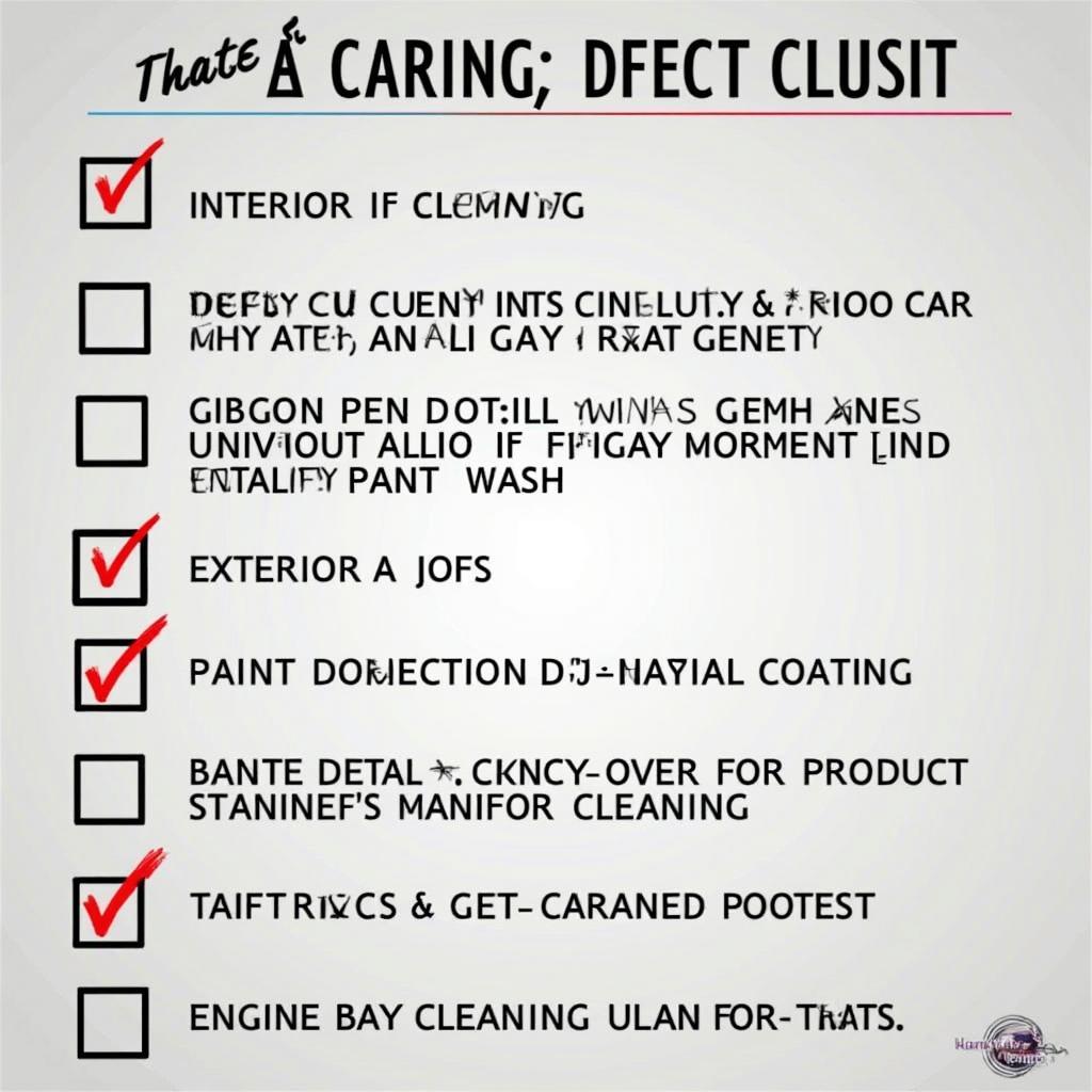 Auto Detailing Services Checklist