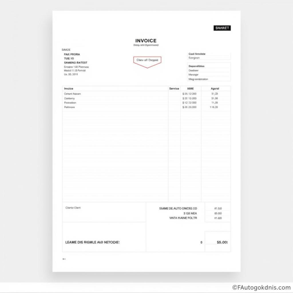 Example of a French Auto Entrepreneur Invoice