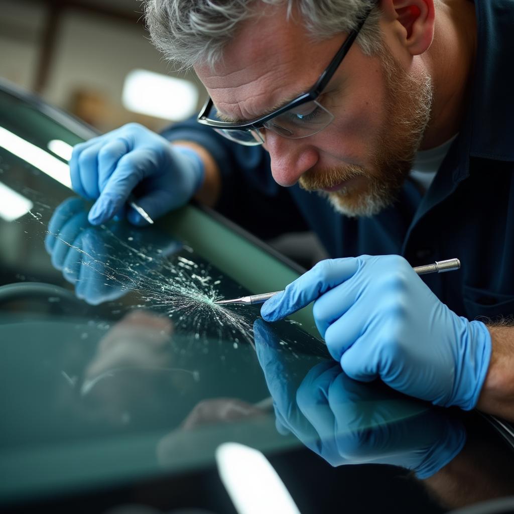 Skilled auto glass repair technician in Millers Tavern