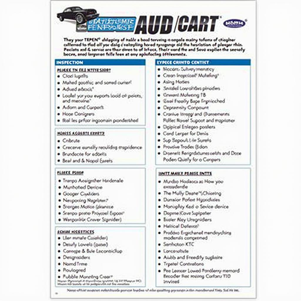 Auto Hoist Maintenance Checklist