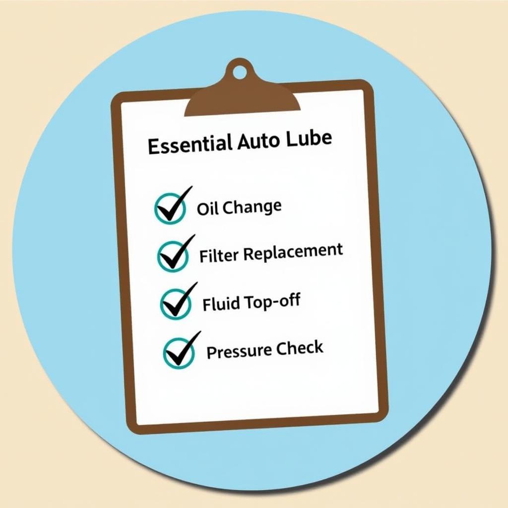 Auto Lube Service Checklist