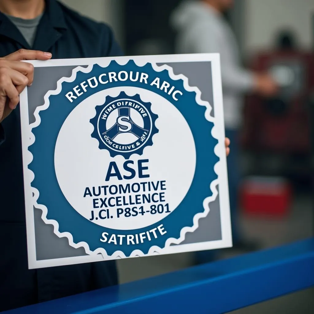 ASE certified auto mechanic certificate