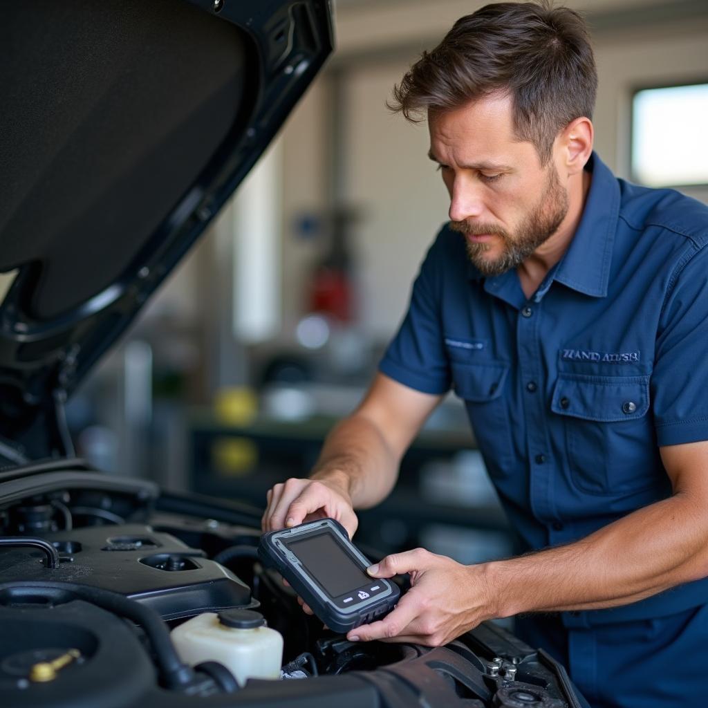 Experienced Auto Mechanic Inspecting a Car Engine in Newport, RI