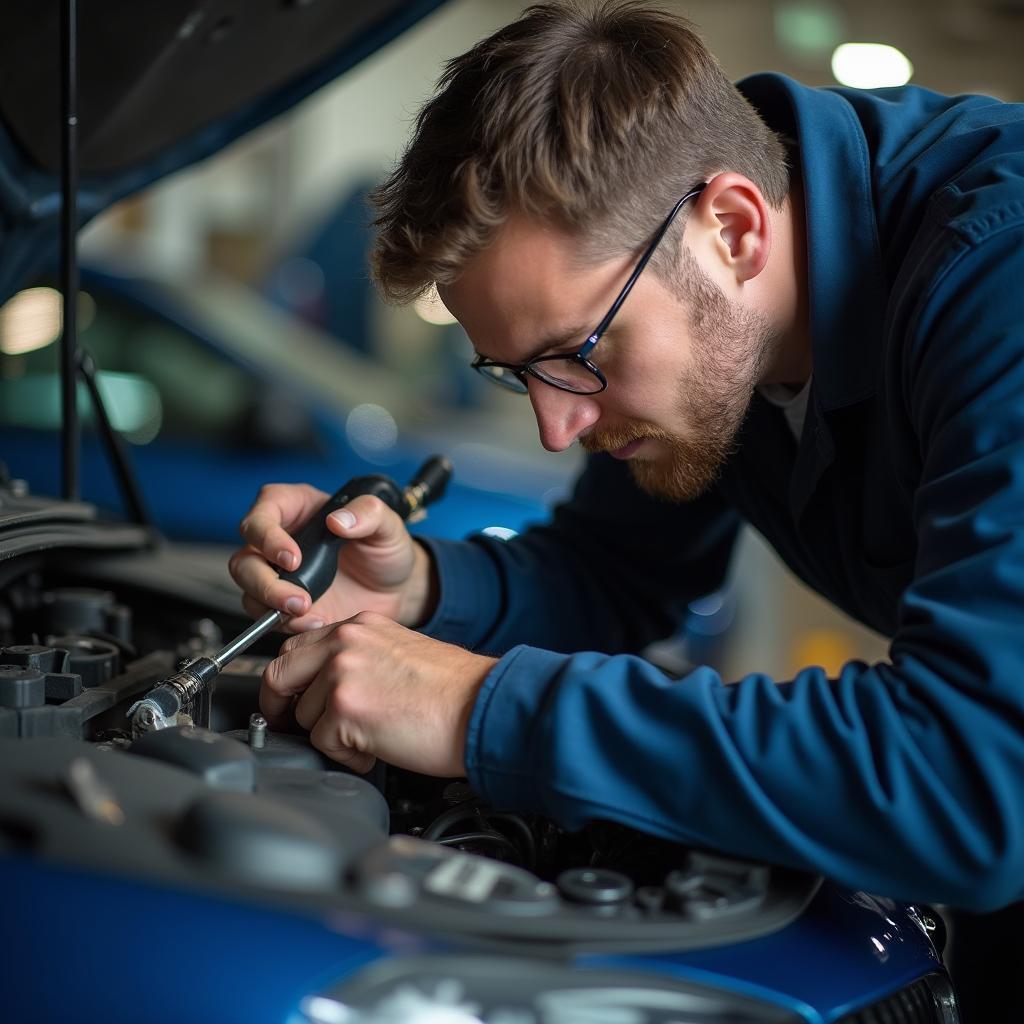 Experienced auto mechanic working on a car in Doylestown