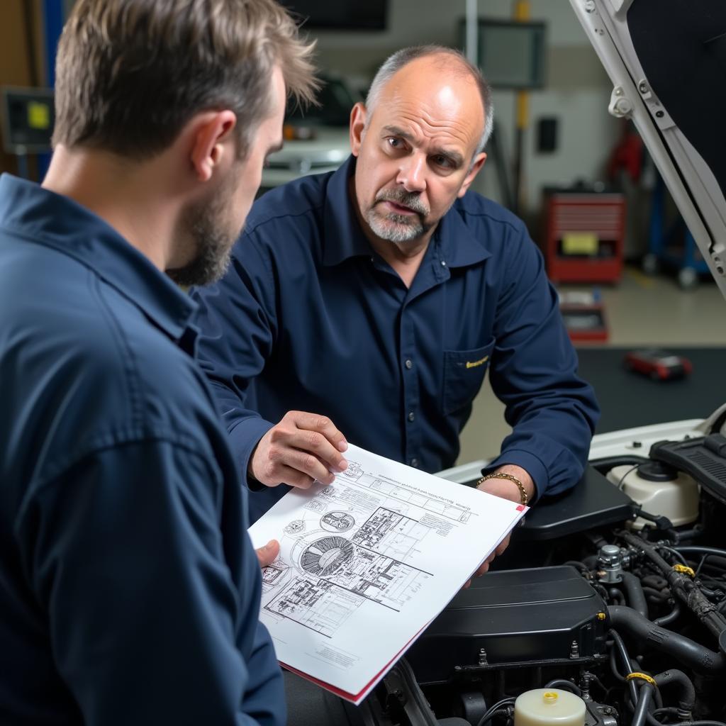 Auto Mechanic Explaining Repairs