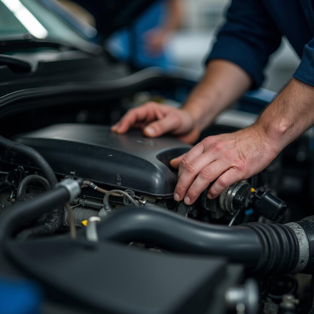 Auto Mechanic Repairing Engine