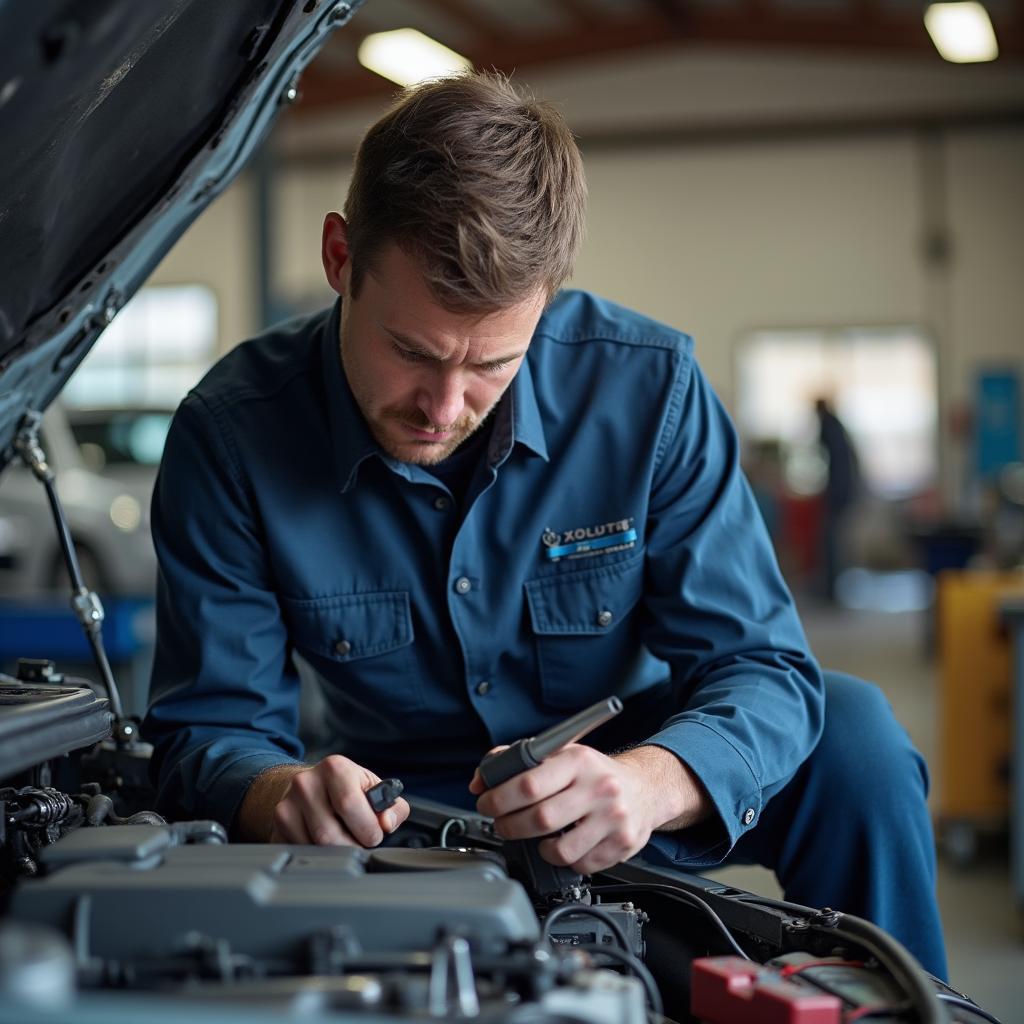 Experienced Auto Mechanic in St. Peters Inspecting a Car Engine