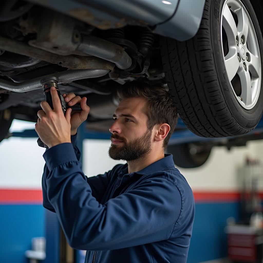 Auto Mechanic Performing Repair