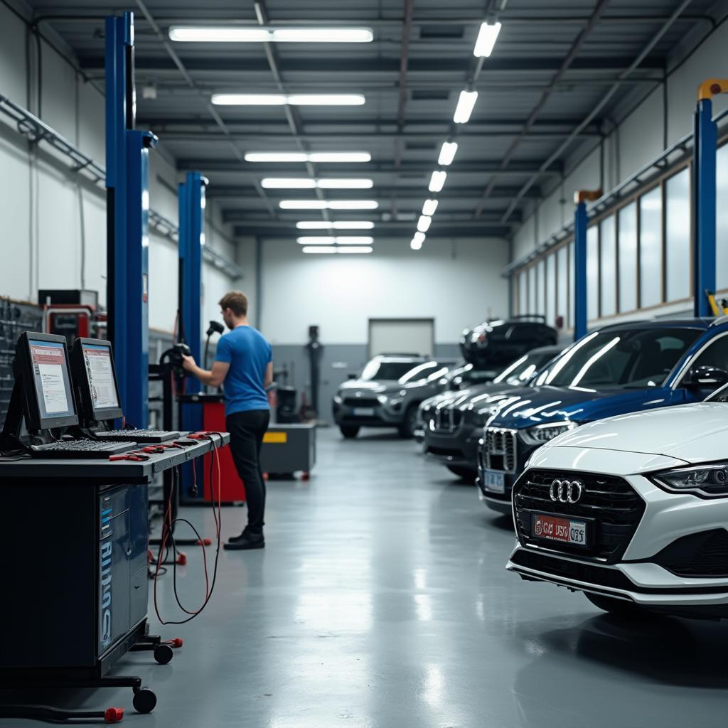 Modern and well-equipped auto repair workshop in Vicenza