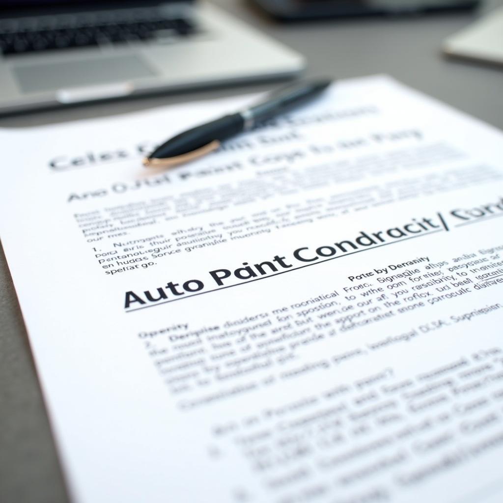 Auto Paint Service Contract Example