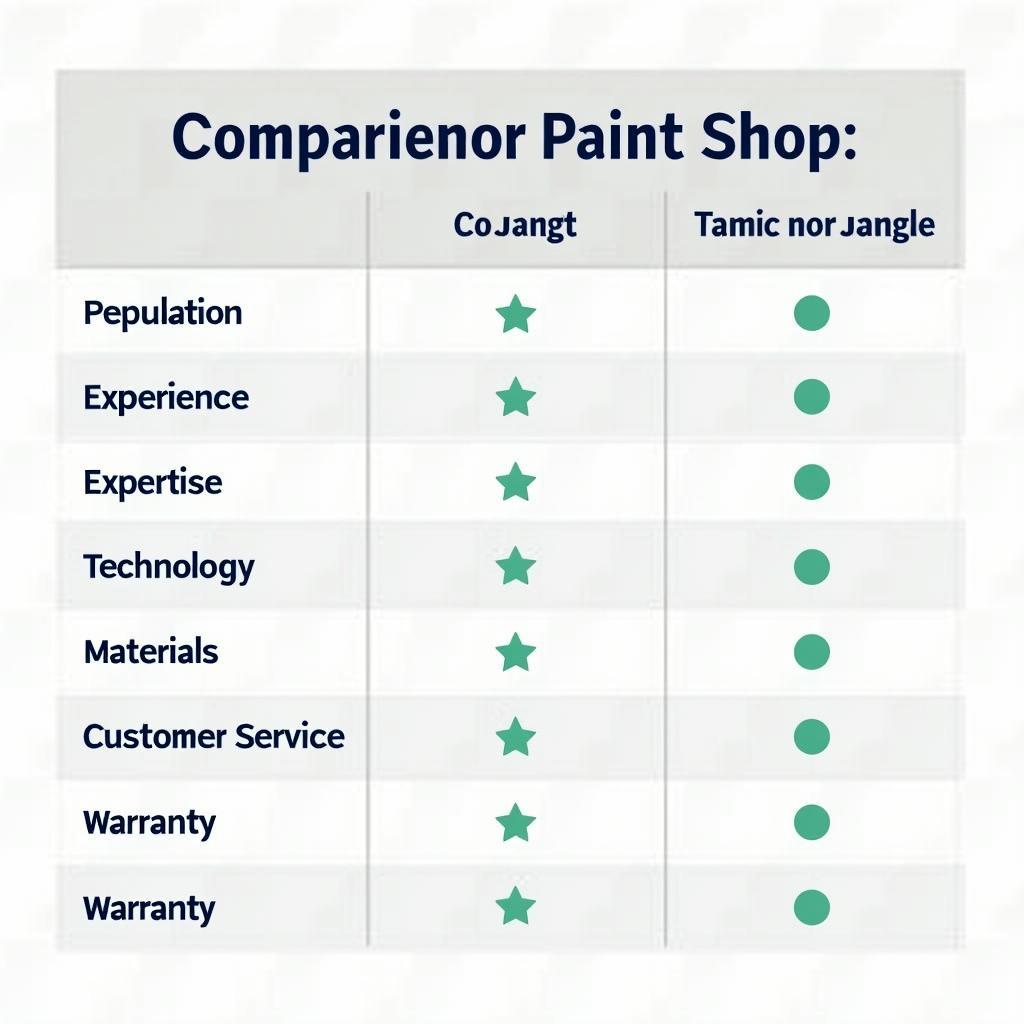 Auto Paint Shop Comparison Table