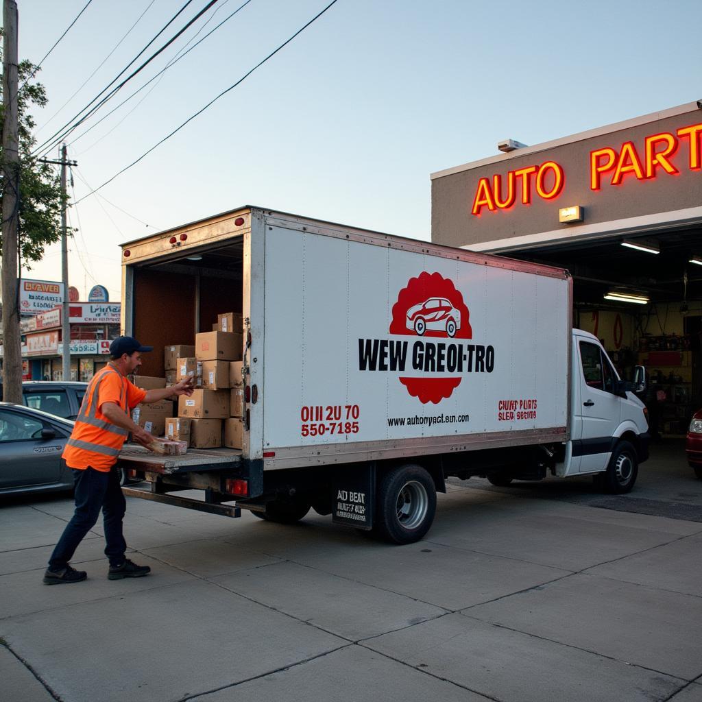 Auto Parts Courier Delivery Truck