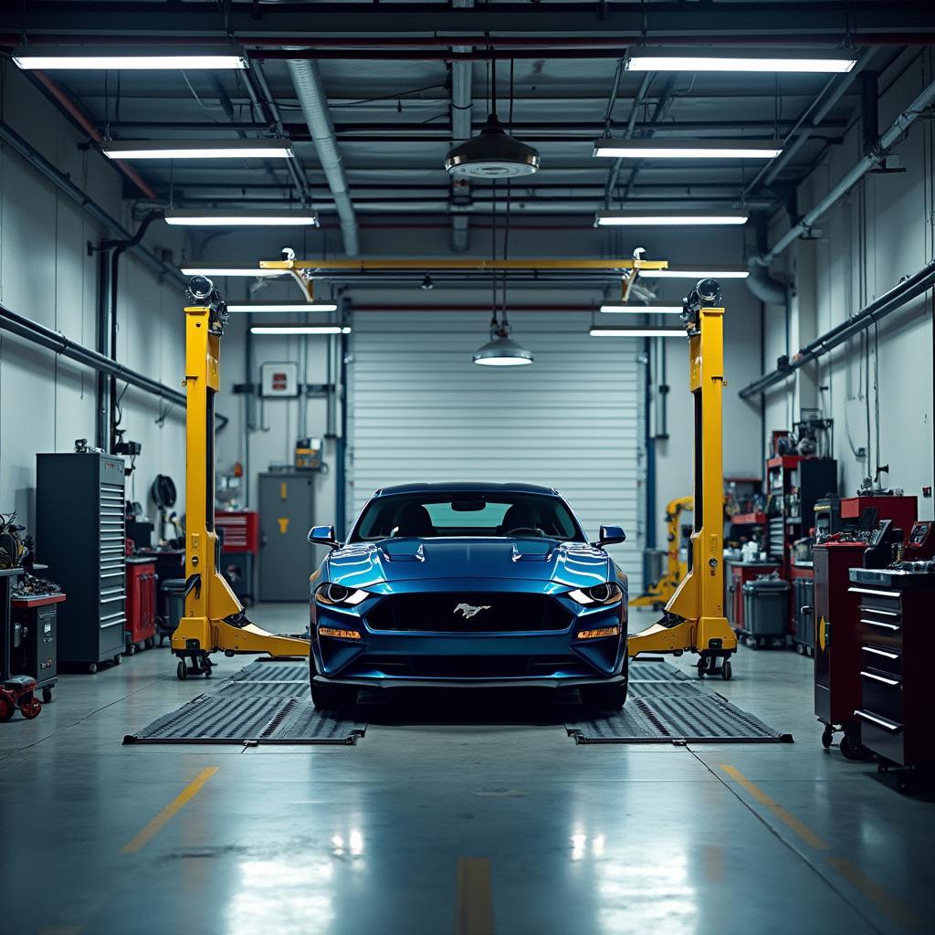 Modern auto pit service bay