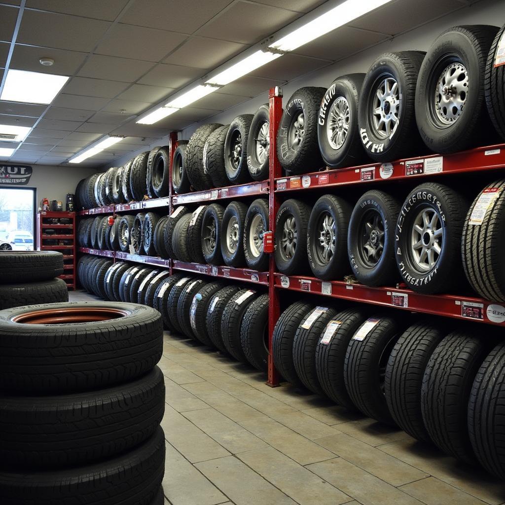 Display of tires at Auto Pro Tires & Services in Alcoa, TN