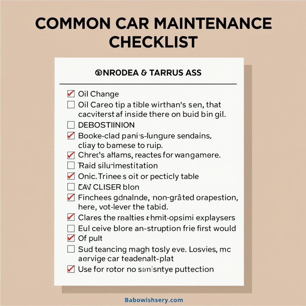 Auto Repair Checklist