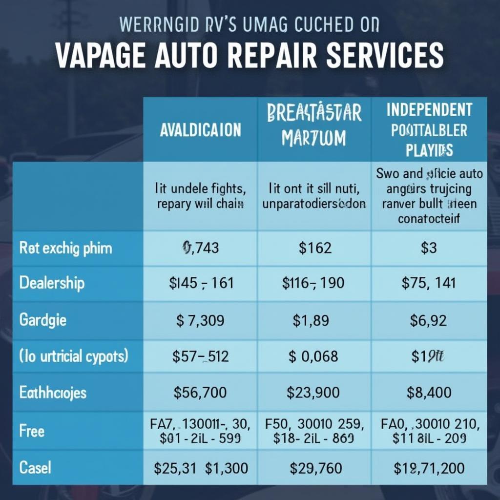 Comparing Auto Repair Costs in Austin