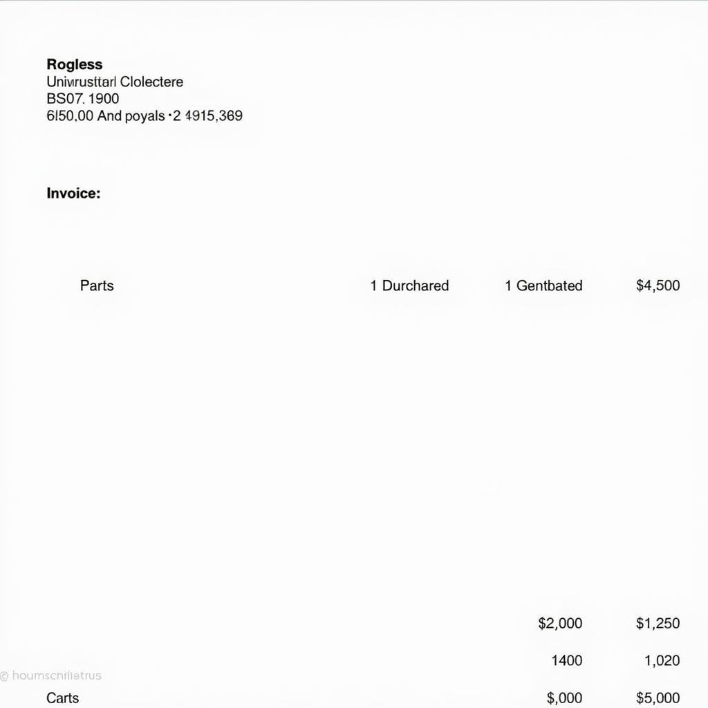 Auto Repair Invoice