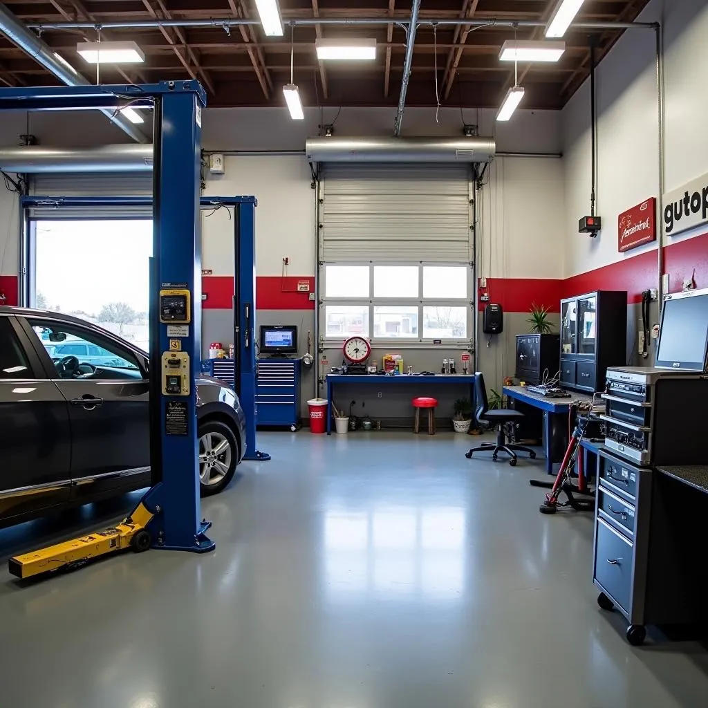 Modern auto repair shop equipment.